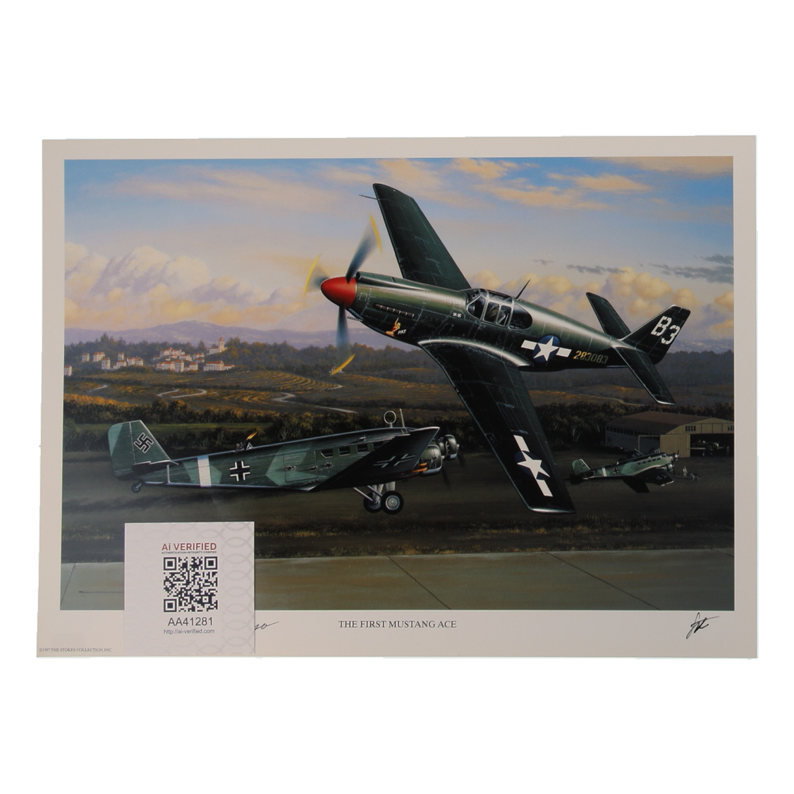 Michael T. Russo Signed Stan Stokes "The First Mustang Ace" Lithograph (AIV) at PristineAuction.com Michael T. Russo Signed Stan Stokes "The First Mustang Ace" Lithograph (AIV) at PristineAuction.com