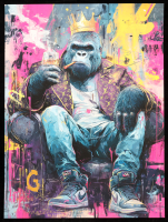 "Crowned Instinct" 2026 18x24 Original Painting on Fine Art Paper by Tadas Zaicikas | TedyZet (Zaicikas) at PristineAuction.com