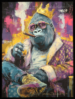 "Crowned and Unbothered" 2026 18x24 Original Painting on Fine Art Paper by Tadas Zaicikas | TedyZet (Zaicikas) at PristineAuction.com