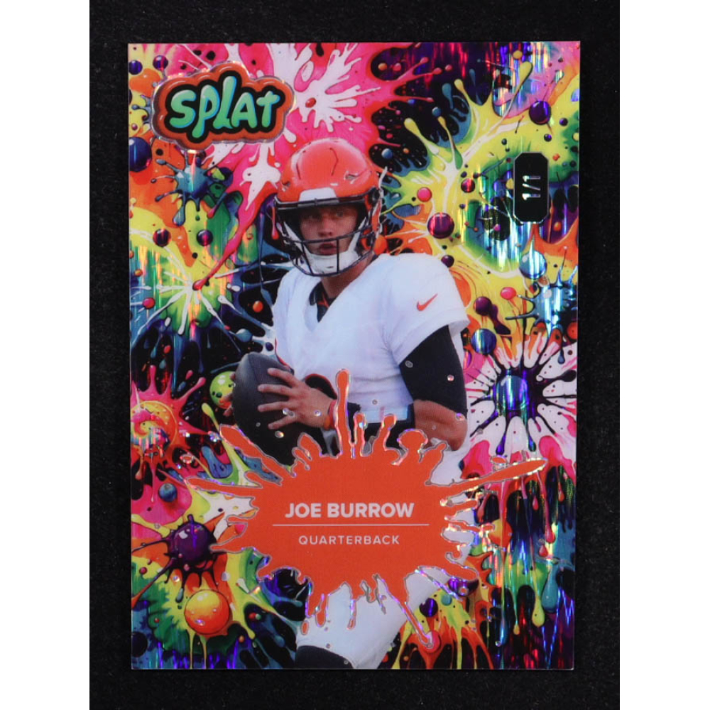 Joe Burrow 2025 Wild Card Splat Tie Dye Shock #SBTIE08JB #1/1 at PristineAuction.com