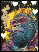 "King of the Night" 2026 18x24 Original Painting on Fine Art Paper by Tadas Zaicikas | TedyZet (Zaicikas) at PristineAuction.com