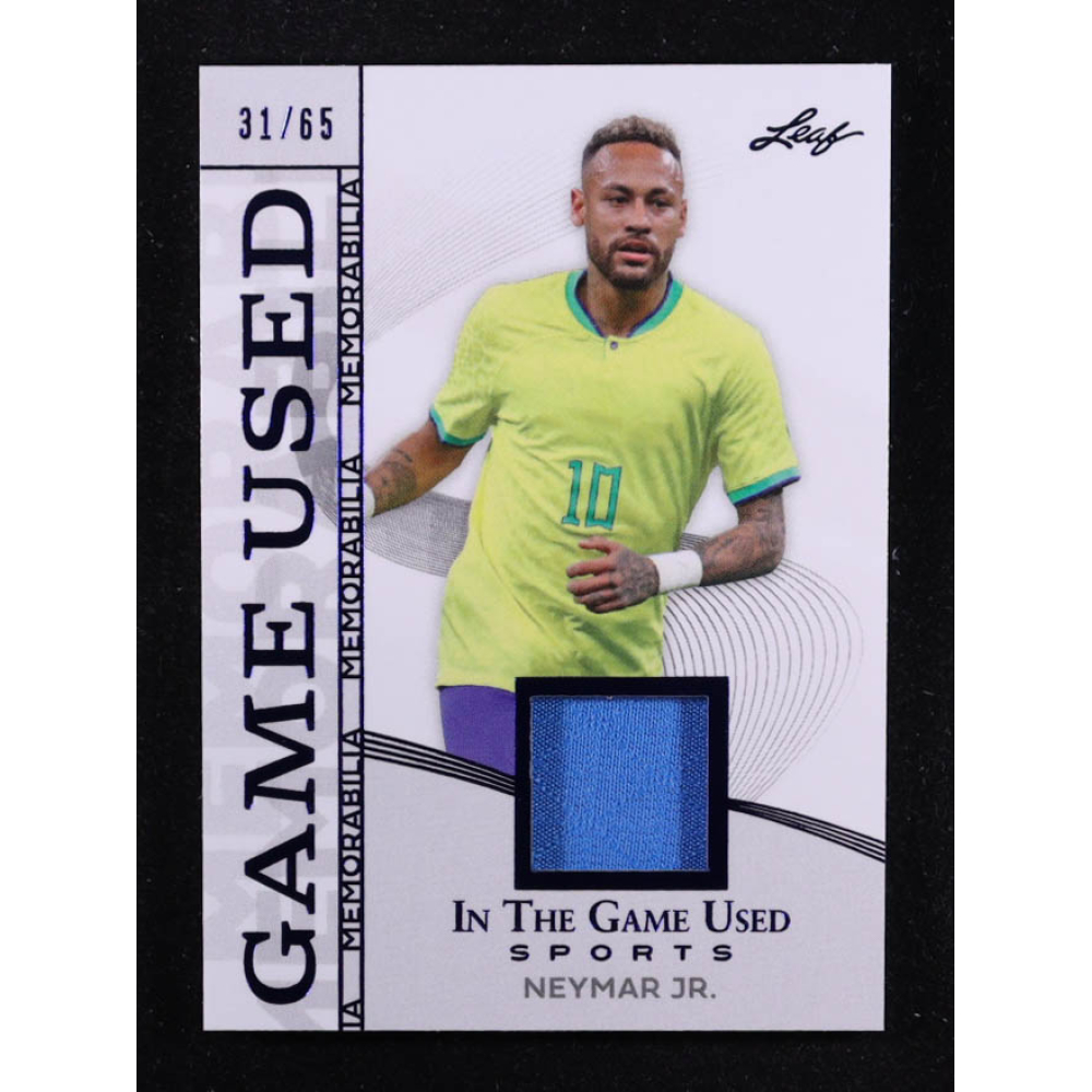 Neymar Junior 2025 Leaf ITG Used Sports Game Used Memorabilia Blue Foil JSY #GM33 #31/65 at PristineAuction.com