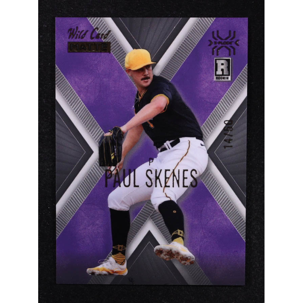 Paul Skenes 2024-25 Wild Card Matte Xplode Purple/Black #MXPPS #14/150 RC at PristineAuction.com