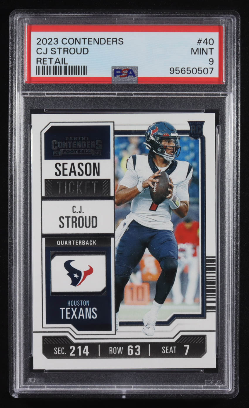 C.J. Stroud 2023 Panini Contenders Retail Season Ticket #40 RC (PSA 9) at PristineAuction.com C.J. Stroud 2023 Panini Contenders Retail Season Ticket #40 RC (PSA 9) at PristineAuction.com