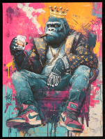 "Cigar of the Crown" 2026 18x24 Original Painting on Fine Art Paper by Tadas Zaicikas | TedyZet (Zaicikas) at PristineAuction.com