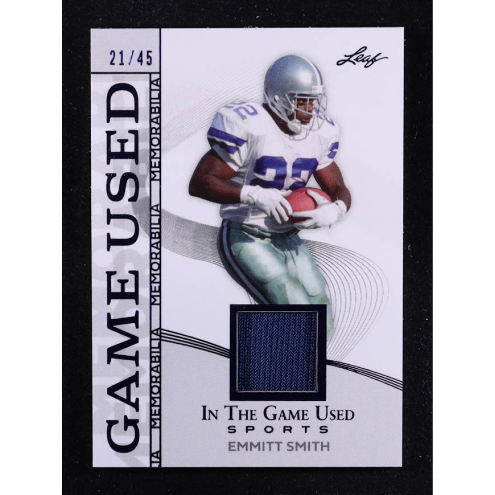 Emmitt Smith 2025 Leaf ITG Used Sports Game Used Memorabilia Blue Foil JSY #GM16 #21/45 at PristineAuction.com