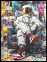 "Gravity Cam Wait" 2026 18x24 Original Painting on Fine Art Paper by Tadas Zaicikas | TedyZet (Zaicikas) at PristineAuction.com