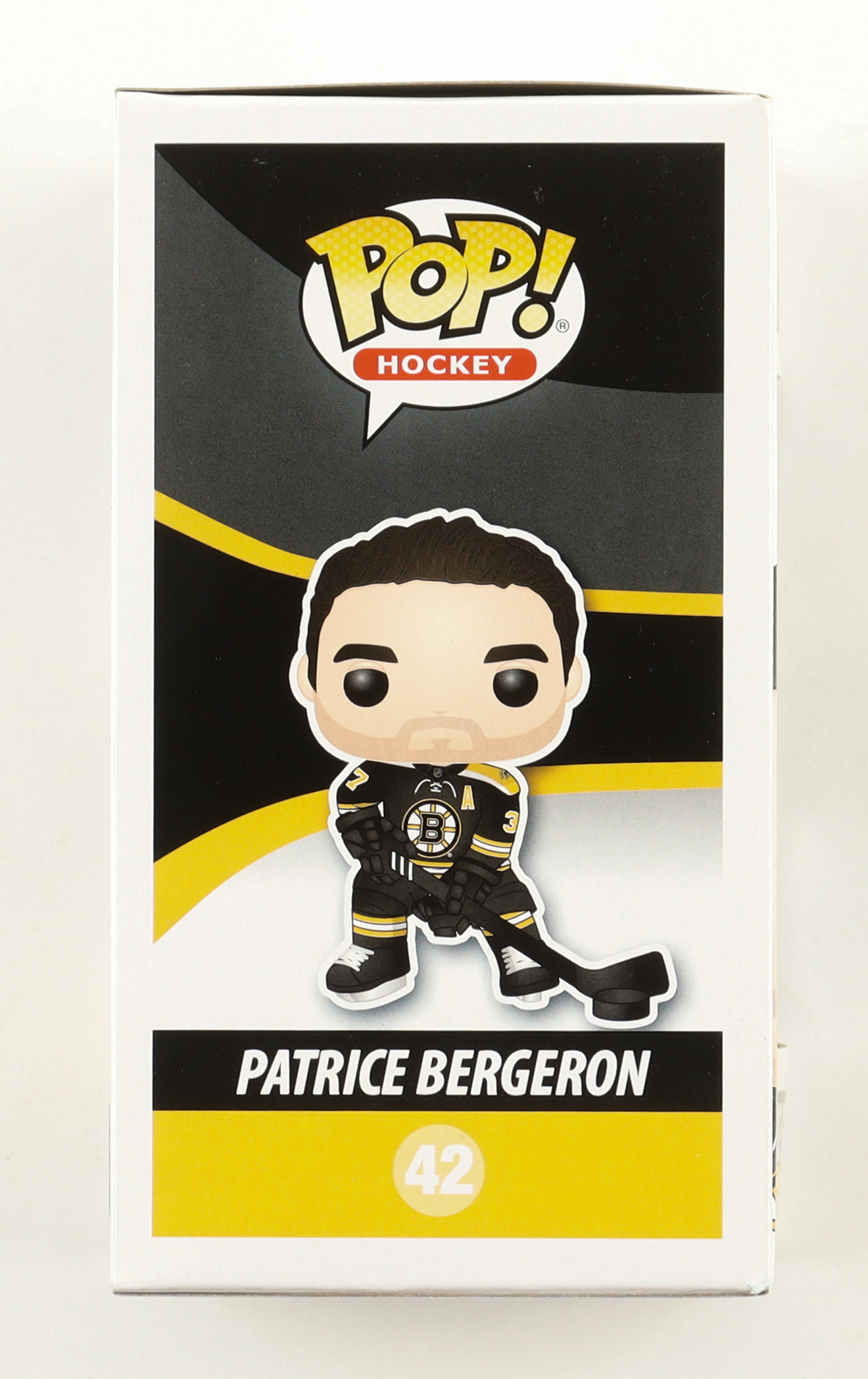 Patrice Bergeron Signed Boston Bruins #42 Funko Pop! Vinyl Figure (Bergeron) at PristineAuction.com Patrice Bergeron Signed Boston Bruins #42 Funko Pop! Vinyl Figure (Bergeron) at PristineAuction.com