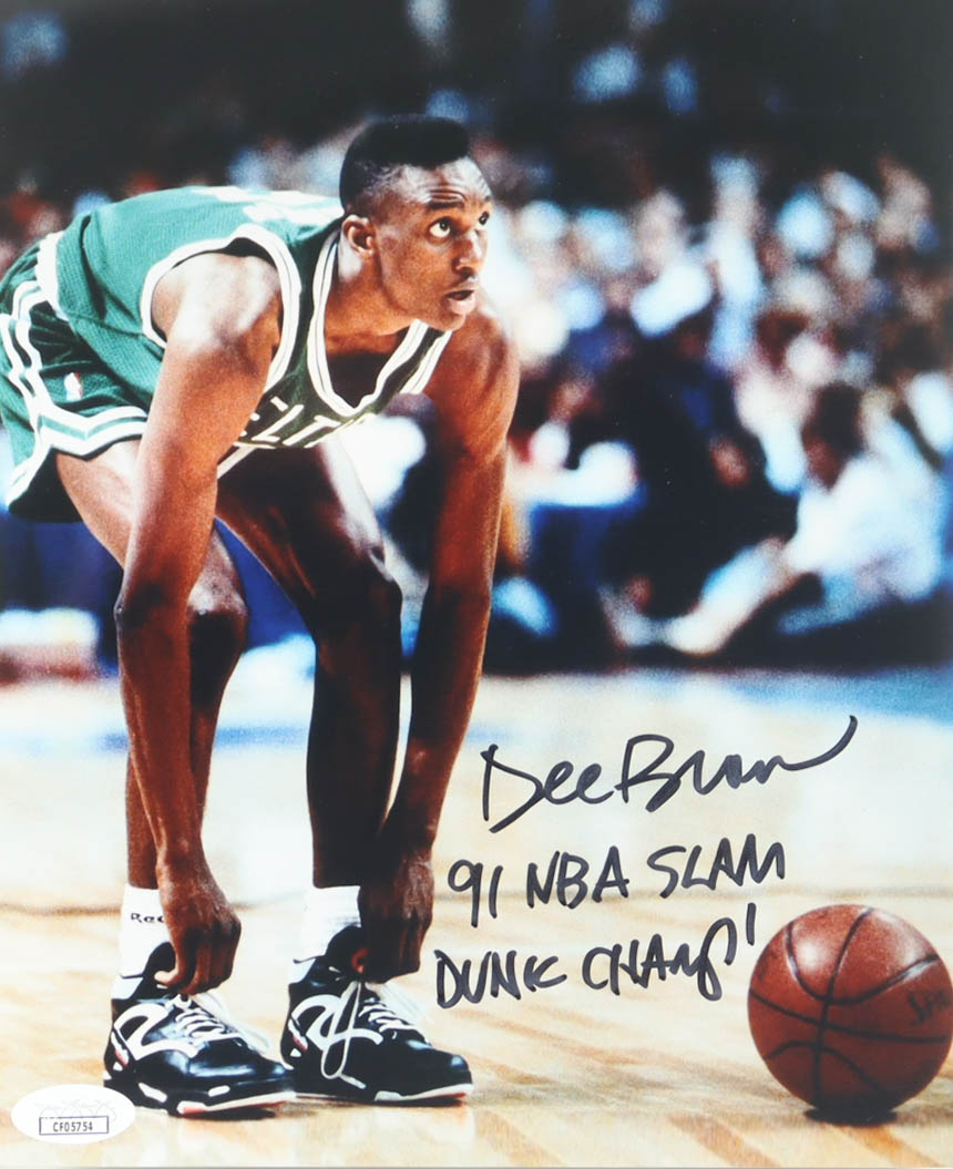 Dee Brown Signed Celtics 8x10 Photo Inscribed "91 NBA Slam Dunk Champ!" (JSA) at PristineAuction.com Dee Brown Signed Celtics 8x10 Photo Inscribed "91 NBA Slam Dunk Champ!" (JSA) at PristineAuction.com