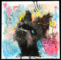 "Loyal Companionship #S-2" 2025 24x24 Original Painting on Fine Art Paper by Tadas Zaicikas | TedyZet (Zaicikas) at PristineAuction.com