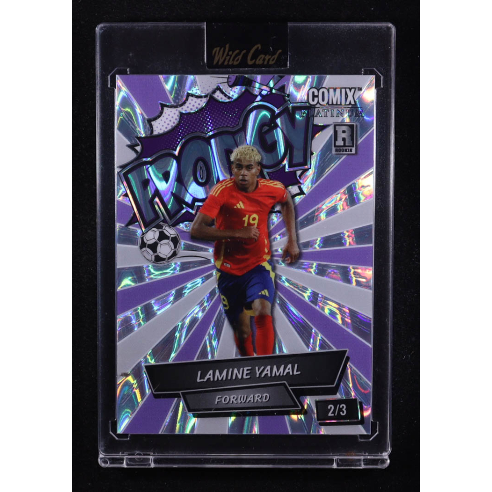 Lamine Yamal 2024 Wild Card Comix Platinum Prodigy Lava Purple and Grey #ACPGLY01 RC #2/3 at PristineAuction.com