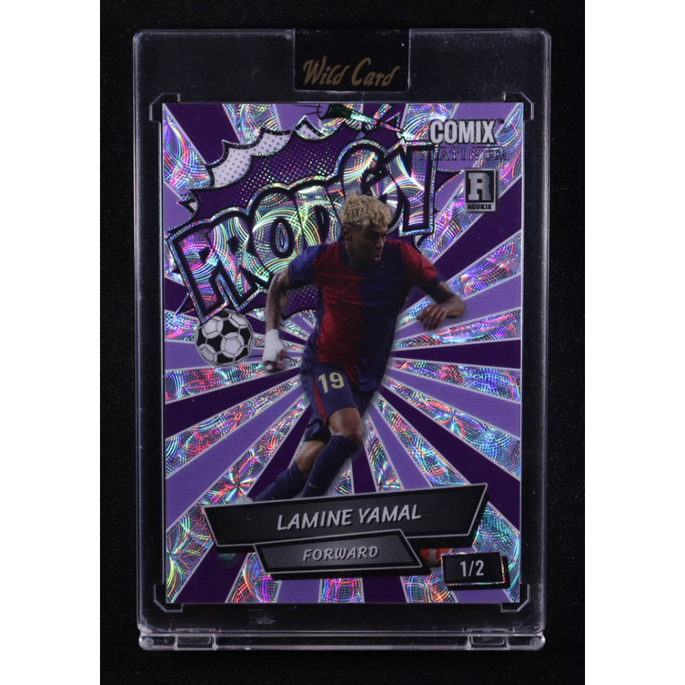 Lamine Yamal 2024 Wild Card Comix Platinum Prodigy Scope Purple and Lavender #ACPGLY02 RC #1/2 at PristineAuction.com