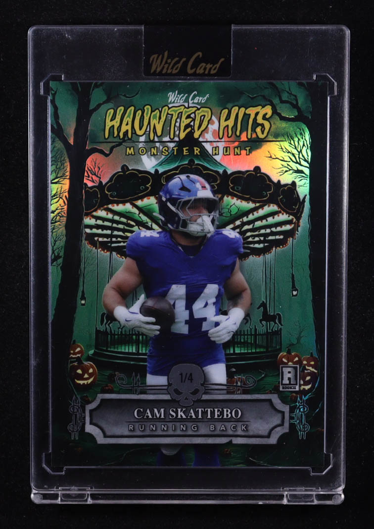 Cam Skattebo 2025 Wild Card Haunted Hits Monster Hunt Prismatic Green #HHCACS RC #1/4 at PristineAuction.com Cam Skattebo 2025 Wild Card Haunted Hits Monster Hunt Prismatic Green #HHCACS RC #1/4 at PristineAuction.com