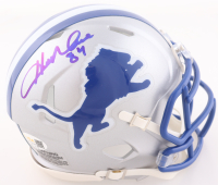 Herman Moore Signed Lions Throwback Speed Mini Helmet (JSA) at PristineAuction.com