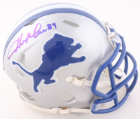 Herman Moore Signed Lions Throwback Speed Mini Helmet (JSA) at PristineAuction.com
