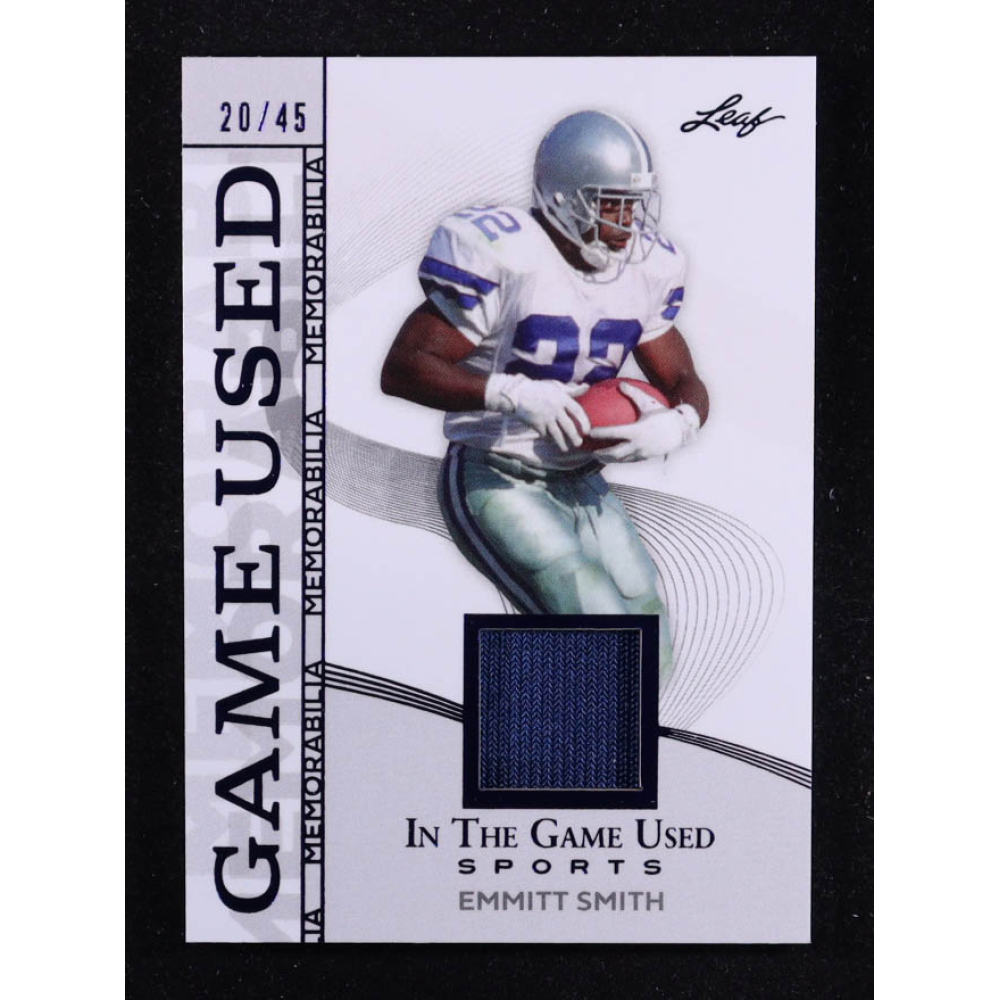 Emmitt Smith 2025 Leaf ITG Used Sports Game Used Memorabilia Blue Foil JSY #GM16 #20/45 at PristineAuction.com
