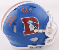 RJ Harvey Signed Broncos Throwback Alternate Speed Mini Helmet Inscribed "MILE HIGH" (JSA) at PristineAuction.com