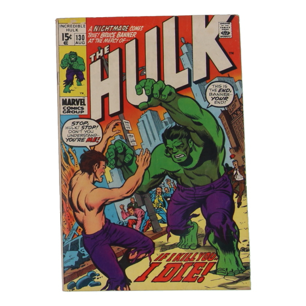 1970 "The Incredible Hulk" Issue #130 Marvel Comic Book at PristineAuction.com