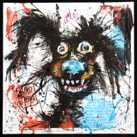 "Whimsical Whirlwind #S-2" 2025 24x24 Original Painting on Fine Art Paper by Tadas Zaicikas | TedyZet (Zaicikas) at PristineAuction.com