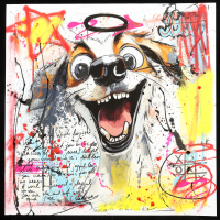 "Ecstatic Expression #S-2" 2025 24x24 Original Painting on Fine Art Paper by Tadas Zaicikas | TedyZet (Zaicikas) at PristineAuction.com