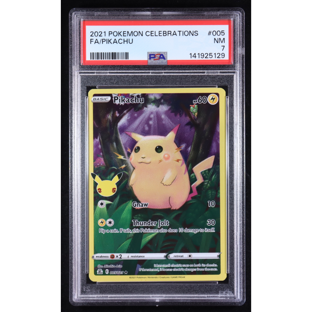Pikachu 2021 Pokemon TCG Sword & Shield Celebrations Holo #005 (PSA 7) at PristineAuction.com