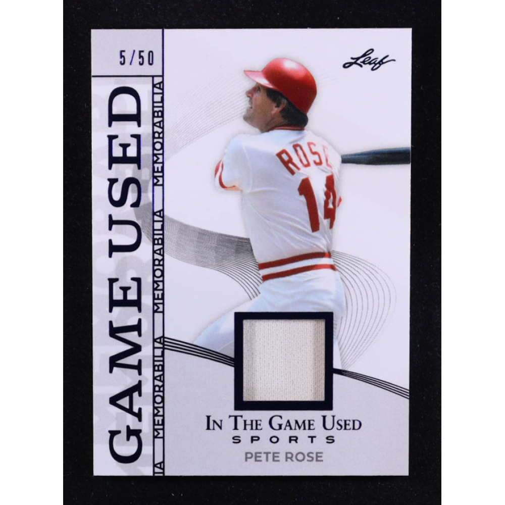 Pete Rose 2025 Leaf ITG Used Sports Game Used Memorabilia Blue Foil JSY #GM39 #5/50 at PristineAuction.com