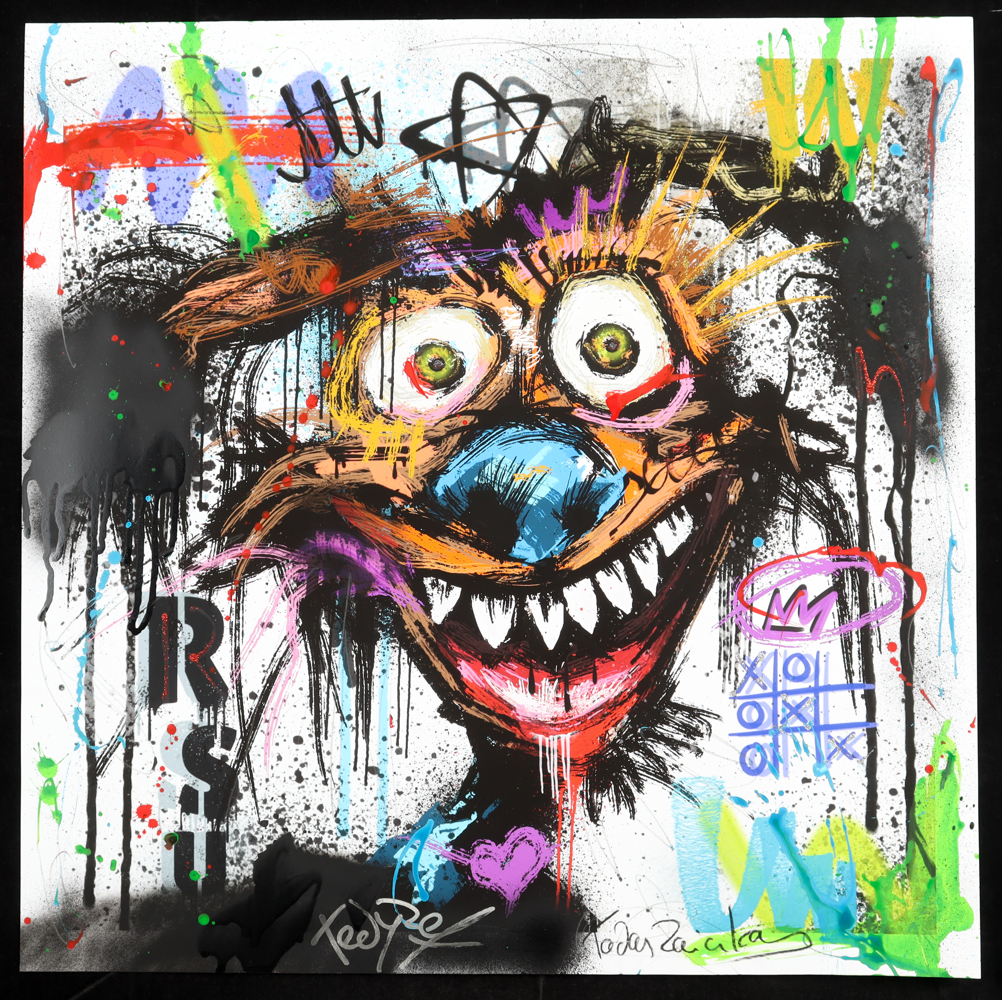 "Chaotic Grin #S-2" 2025 24x24 Original Painting on Fine Art Paper by Tadas Zaicikas | TedyZet (Zaicikas) at PristineAuction.com "Chaotic Grin #S-2" 2025 24x24 Original Painting on Fine Art Paper by Tadas Zaicikas | TedyZet (Zaicikas) at PristineAuction.com