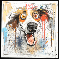 "Unleashed Joy #A" 2025 24x24 Original Painting on Fine Art Paper by Tadas Zaicikas | TedyZet (Zaicikas) at PristineAuction.com