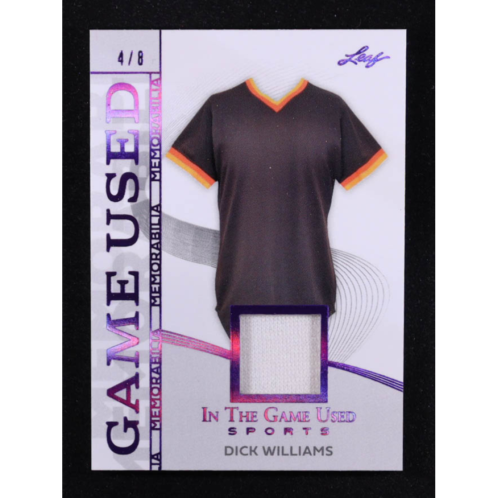 Dick Williams 2025 Leaf ITG Used Sports Game Used Memorabilia Purple Foil JSY #GM13 #4/8 at PristineAuction.com