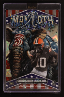 Quinshon Judkins 2025 Wild Card Alumination Dino-Might National Exclusive Mammoth Red White and Blue Lava #DMMMA04-QJ #1/1 RC at PristineAuction.com