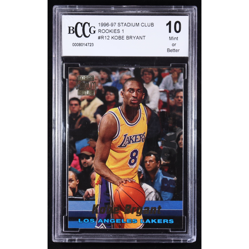 Kobe Bryant 1996-97 Stadium Club Rookies 1 #R12 RC (BCCG 10) at PristineAuction.com
