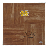 Daniel Wolf Signed Michigan Wolverines Logo 12x12 Court Piece Inscribed "Go Blue!" (PSA) at PristineAuction.com