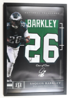 Saquon Barkley Signed Custom Framed Jersey Display (Beckett) at PristineAuction.com