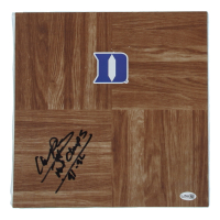 Cherokee Parks Signed Duke Blue Devils Logo 12x12 Court Piece Inscribed "'92 Nat'l Champs" & "'91-'92" (JSA) at PristineAuction.com