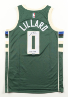 Damian Lillard Signed Bucks Nike Authentic Jersey Inscribed "Dame Time" (Fanatics) at PristineAuction.com