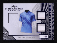 Novak Djokovic 2025 Leaf ITG Used Sports Gate Attraction Dual Relic Blue Foil #GA28 #3/55 at PristineAuction.com