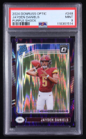 Jayden Daniels 2024 Panini Donruss Optic Purple Shock #248 RC (PSA 9) at PristineAuction.com