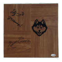 Stephon Castle & Donovan Clingan Signed UConn Huskies 12x12 Court Piece Inscribed "24 Champs!" (JSA) at PristineAuction.com