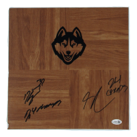 Stephon Castle & Donovan Clingan Signed UConn Huskies 12x12 Court Piece Twice-Inscribed "24 Champs" (JSA) at PristineAuction.com