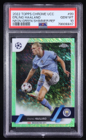 Erling Haaland 2022 Topps Chrome UCC Neon Green Shimmer Refractor #99 #126/399 (PSA 10) at PristineAuction.com