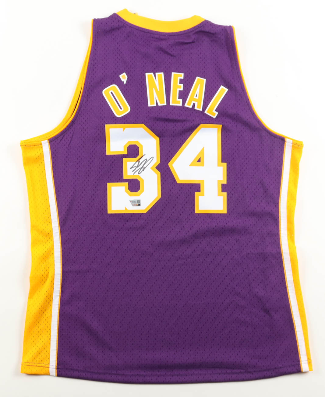 Shaquille O'Neal Signed Lakers Mitchell & Ness Authentic Jersey (Fanatics) at PristineAuction.com Shaquille O'Neal Signed Lakers Mitchell & Ness Authentic Jersey (Fanatics) at PristineAuction.com