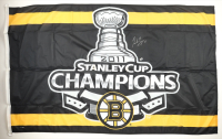 Patrice Bergeron Signed Bruins 2011 Stanley Cup Champions Flag (Bergeron) at PristineAuction.com