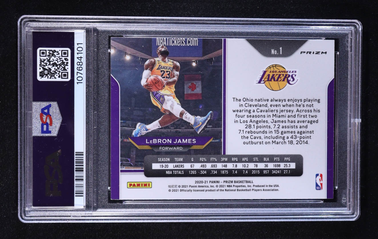 Lebron James 2020 Panini Prizm Green #1 (PSA 9) at PristineAuction.com Lebron James 2020 Panini Prizm Green #1 (PSA 9) at PristineAuction.com
