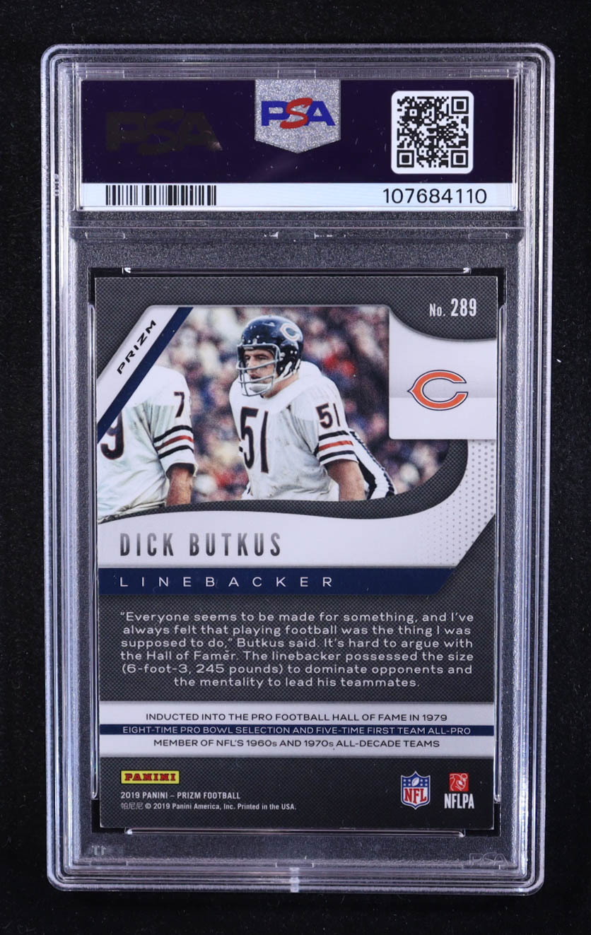 Dick Butkus 2019 Panini Lazer Prizm #289 (PSA 8) at PristineAuction.com Dick Butkus 2019 Panini Lazer Prizm #289 (PSA 8) at PristineAuction.com