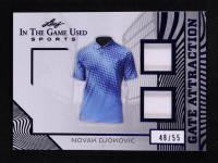 Novak Djokovic 2025 Leaf ITG Used Sports Gate Attraction Dual Relic Blue Foil #GA28 #48/55 at PristineAuction.com