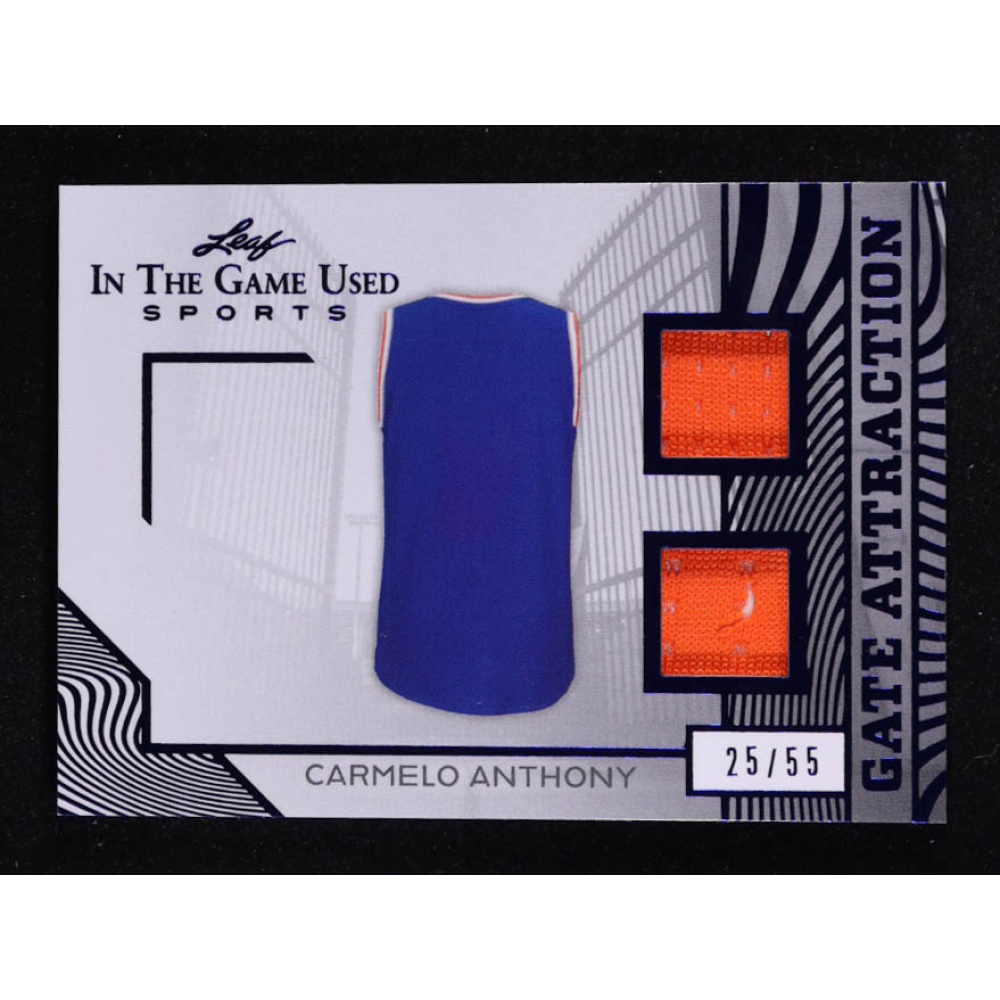 Carmelo Anthony 2025 Leaf ITG Used Sports Gate Attraction Dual Relic Blue Foil #GA4 #25/55 at PristineAuction.com