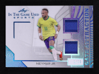 Neymar Junior 2025 Leaf ITG Used Sports Gate Attraction Dual Relic Turquoise Foil #GA25 #01/10 at PristineAuction.com