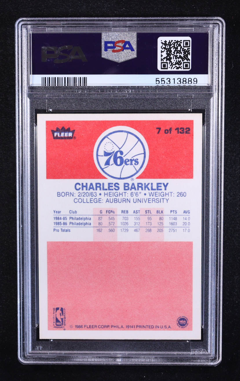 Charles Barkley 1986 Fleer #7 (PSA 8) at PristineAuction.com Charles Barkley 1986 Fleer #7 (PSA 8) at PristineAuction.com