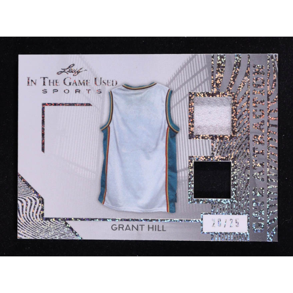 Grant Hill 2025 Leaf ITG Used Sports Gate Attraction Dual Relic Silver Sparkle Foil #GA12 #20/25 at PristineAuction.com