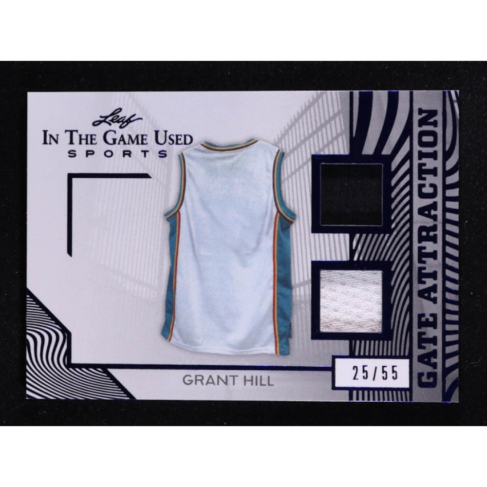 Grant Hill 2025 Leaf ITG Used Sports Gate Attraction Dual Relic Blue Foil #GA12 #25/55 at PristineAuction.com